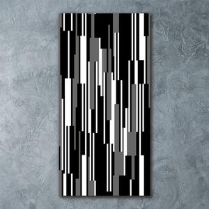 Tablou pe sticlă acrilică linii negre și albe