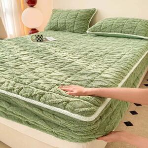 Husă de pat, Topper, 2 persoane, cocolino, 3 piese, cu elastic, 160x200cm, verde deschis, HPC610
