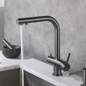 Blue Water Apala baterie de bucatarie cu filtru pe picior grafit/gri 5901730616507