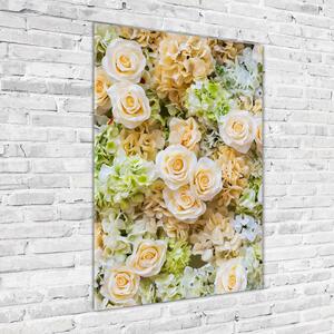 Fotografie imprimată pe sticlă flori de nunta