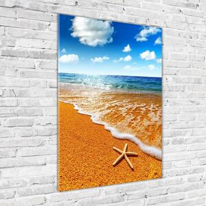 Tablou sticlă Starfish pe plajă