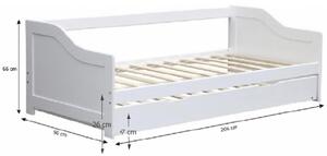 Pat pentru copii cu pat suplimentar 90 cm Intaria (Alb). 1015578