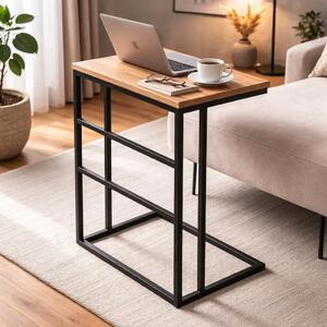 Masuta de cafea din lemn ,Homs, 50 x 35 x 60 cm, negru/nuc, 30316