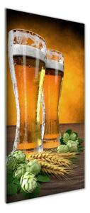 Fotografie imprimată pe sticlă Două pahare de bere