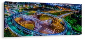 Tablou panorama orașului nocturn (120x50 cm)