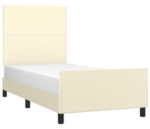 Cadru de pat cu tăblie, crem, 80x200 cm, piele ecologică