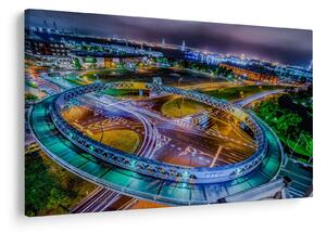 Tablou panorama orașului nocturn (90x60 cm)