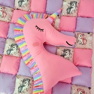 Perna decorativa, Unicorn, 60x40cm, roz, PIN52