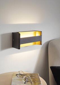 Aplică perete interior cu LED integrat Feloniche 1x10W 1100 lumeni, negru/auriu