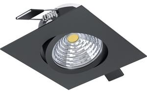 Spot LED încastrat Saliceto 6W 380 lumeni, 2700K variabil, 88x88 mm, negru