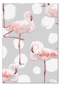 Imagine de sticlă Flamingos și puncte