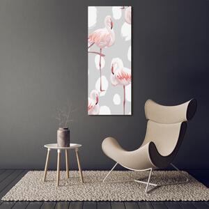 Imagine de sticlă Flamingos și puncte