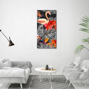 Imprimare tablou canvas Flamingos și flori