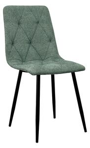 Scaun de sufragerie verde NAOMI BORG cu picioare negre