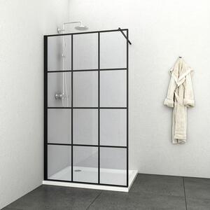 Perete duș tip walk-in Sanotechnik Sanoflex Young Decor 120x195 cm sticlă transparentă profil negru