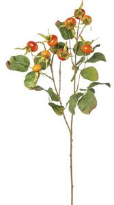 Plantă artificială Ramură de măceș H 58 cm portocalie