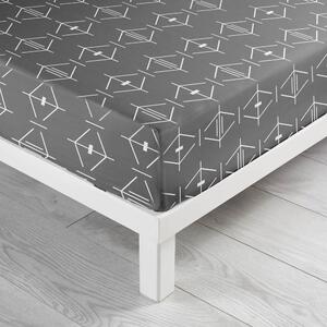 Cearceaf gri închis din bumbac cu elastic 140x190 cm Aristide – douceur d'intérieur