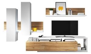 Camera de zi Austin G100Grandson stejar, Alb, Părți separate, Cu comodă tv, Cu componente suplimentare, PAL laminat