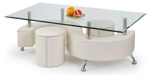 Măsuță de cafea Houston 203, Alb, Metal, 55x70x130cm, 36 kg