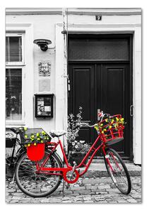 Tablou pe pe sticlă Oraș biciclete