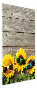 Tablou din Sticlă Sunflowers ochelari