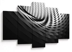 Tablou abstract - spirală alb neagră (150x105 cm)