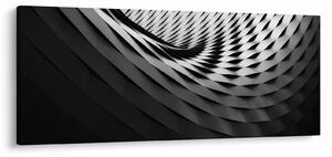 Tablou abstract - spirală alb neagră (120x50 cm)