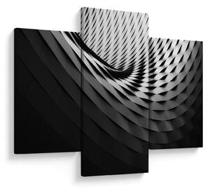 Tablou abstract - spirală alb neagră (90x60 cm)