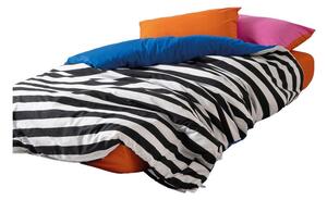 Lenjerie de pat alb-negru din bumbac ranforcé pentru pat dublu, extinsă cu cearceaf inclus, cu 4 piese 200x220 cm Dusk – Mijolnir