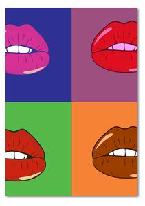 Tablou sticlă buzele colorate