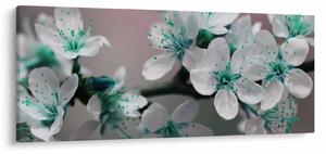 Tablou cu floare - turcoaz (120x50 cm)