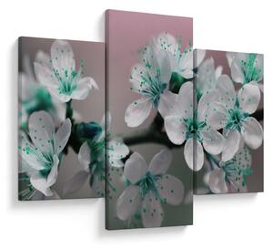 Tablou cu floare - turcoaz (90x60 cm)