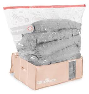 Cutii de depozitare pentru haine 3 buc. din plastic cu vacuum 65x45x27 cm Pink Edition – Compactor