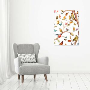 Imprimare tablou canvas Lista de păsări fluturi