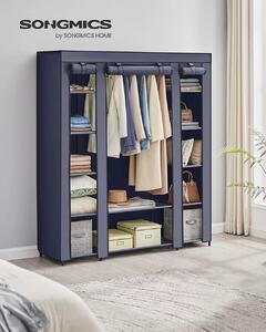 Dulap haine textil Model Jameson, Albastru, 150x45x175 cm