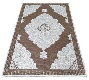 Covor tesut din Bumbac, maro, 80x300 cm, CBB346