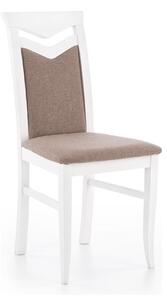 Scaun tapitat Citrone, maro/alb, stofa clasica/lemn de fag, 44X43X96 C