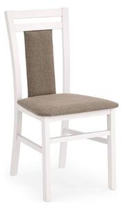 Scaun HUBERT 8, bej/alb, stofa clasica/lemn de fag, 45x51x90 cm