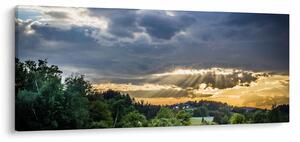Tablou cu peisaj și raze de soare (120x50 cm)