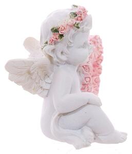 Statueta Ingeras cu Inima de Trandafiri 6 cm