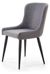 Scaun tapitat K333, gri/negru, stofa clasica/piele ecologica, 49X62X87