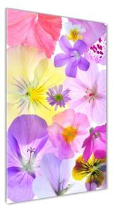 Tablou pe sticlă acrilică flori colorate