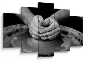 Tablou alb negru - producția de ceramică (150x105 cm)