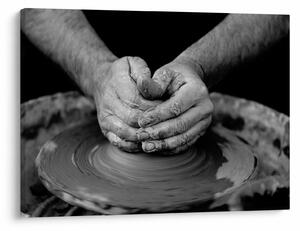 Tablou alb negru - producția de ceramică (70x50 cm)