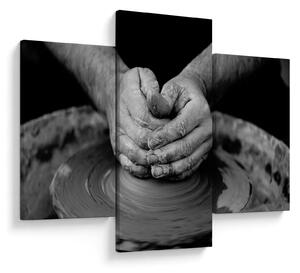 Tablou alb negru - producția de ceramică (90x60 cm)