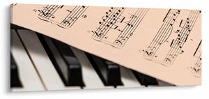Tablou cu pian și notele muzicale (120x50 cm)