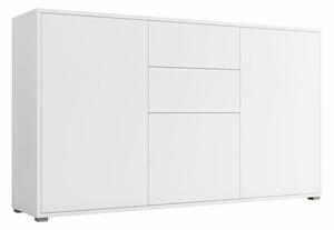Comodă Miami A100 Mat alb, Alb, Cu sertare și uși, 93x141x41cm