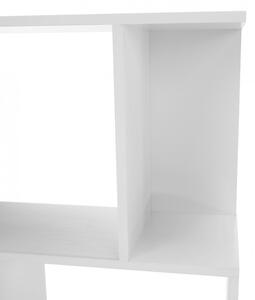 Birou, măsuţă, masă PC cu rafturi, alb, 120 cm - TP230196