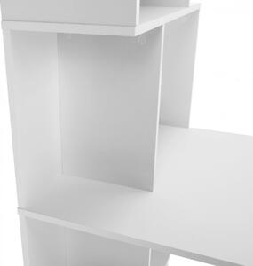 Birou, măsuţă, masă PC cu rafturi, alb, 120 cm - TP230196