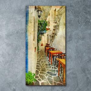 Pictura pe sticlă acrilică tavernă grecească